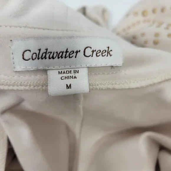 Coldwater Creek Women's Cream Faux Suede Western/Boho Open Jacket Size M - Picture 10 of 13